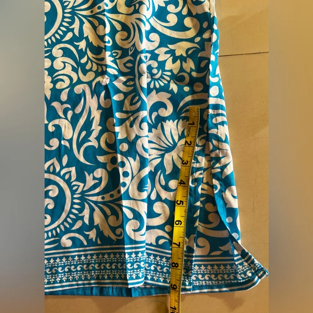 Free People Women's Bella Printed Tunic Blouse Long Sleeve Light Blue Size XL - Image 7