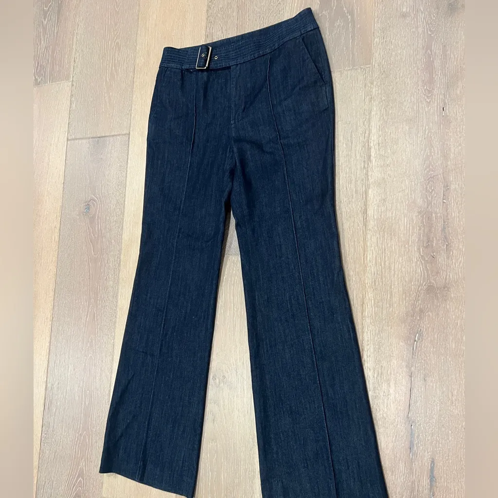 Chico’s denim jeans wide leg buckle belted - Image 5