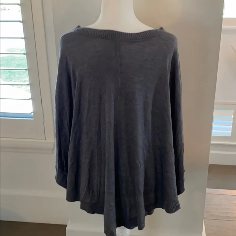Splendid  cashmere-blend soft v-neck poncho - Image 2