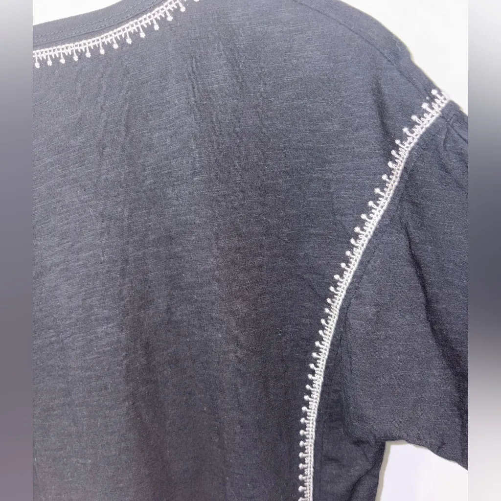 Garnet Hill Monroe Organic-Linen Jersey Knit 3/4 Sleeve Size Small Top - Image 5