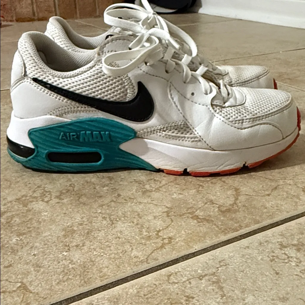Nike Air Max White Lime green and Teal Sneakers - Image 4