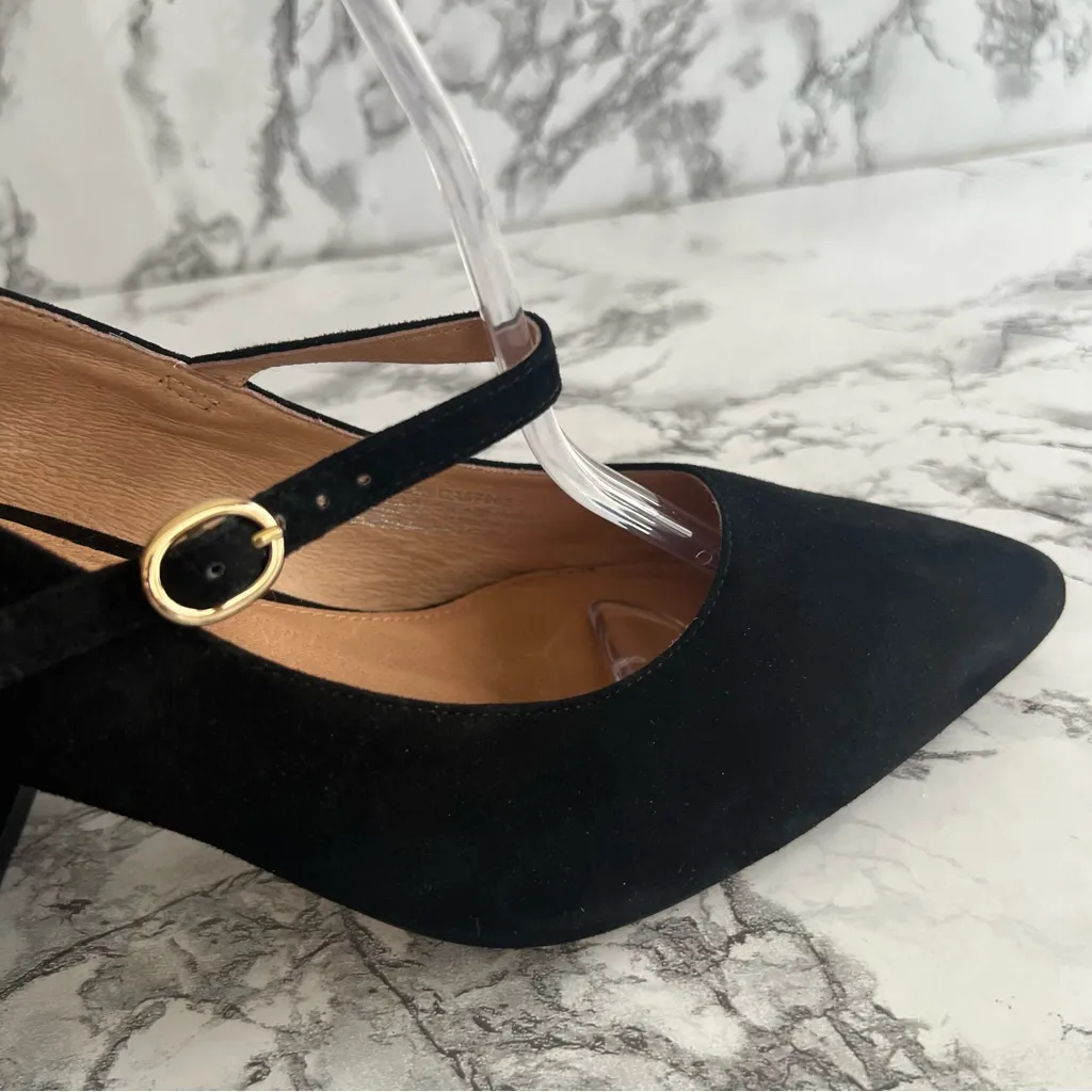 Halogen Atlantic Pacific Helenah Mary Jane Pumps Black Suede Block Heel Trendy - Image 8