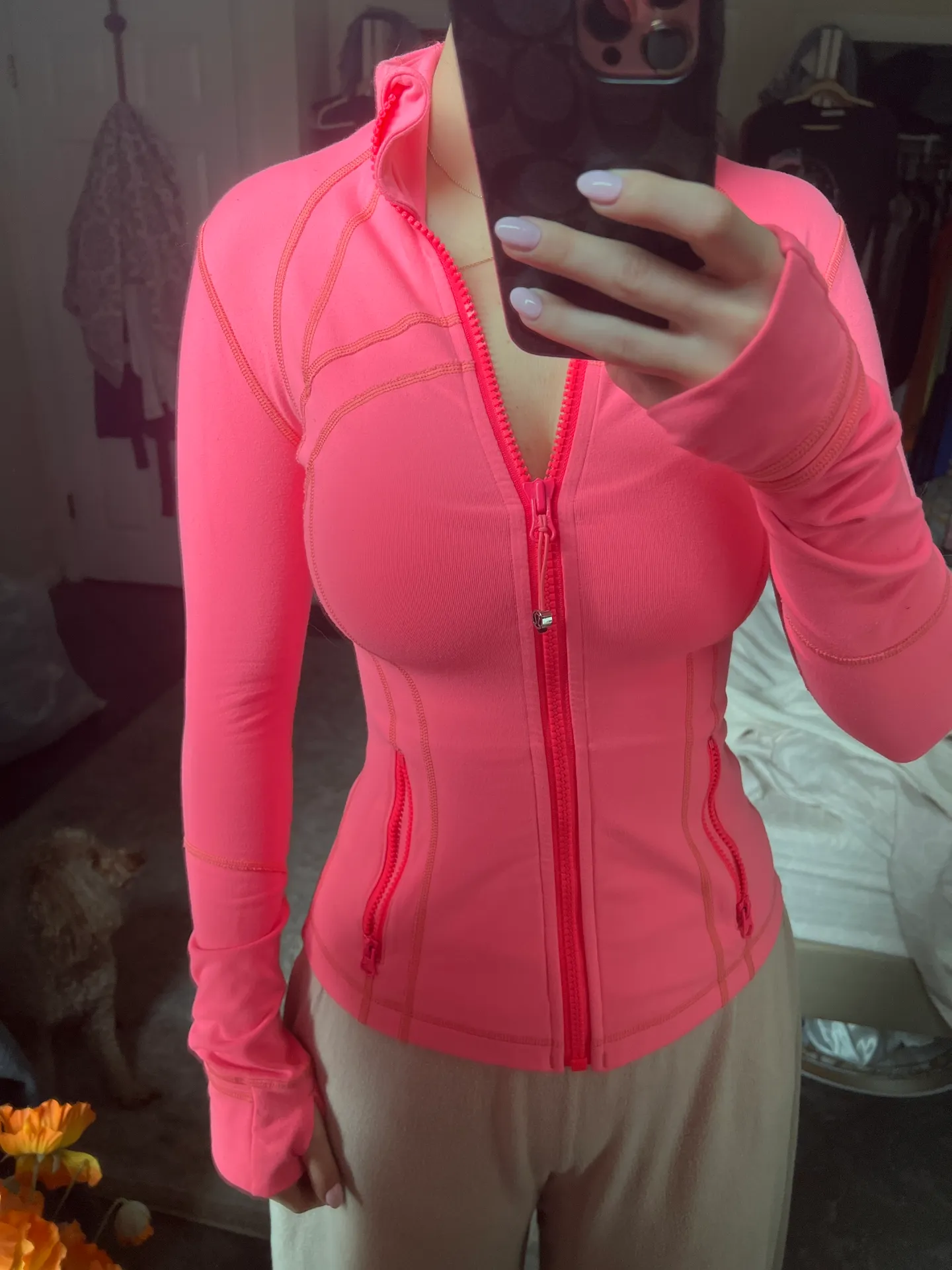 Lululemon Coral Bright Pink Flashlight Define Jacket Size 4 - Image 5