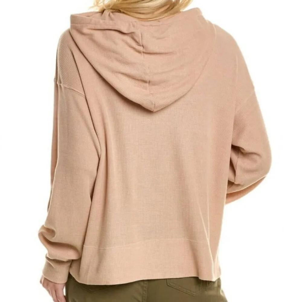 Michael Stars Kylo Acid Wash Thermal Hoodie in Camel Size XS *NWT* - Image 2