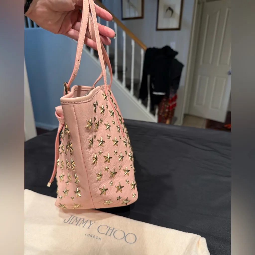 Jimmy Choo Star Studded Sasha S Tote Bag Pink - Image 10