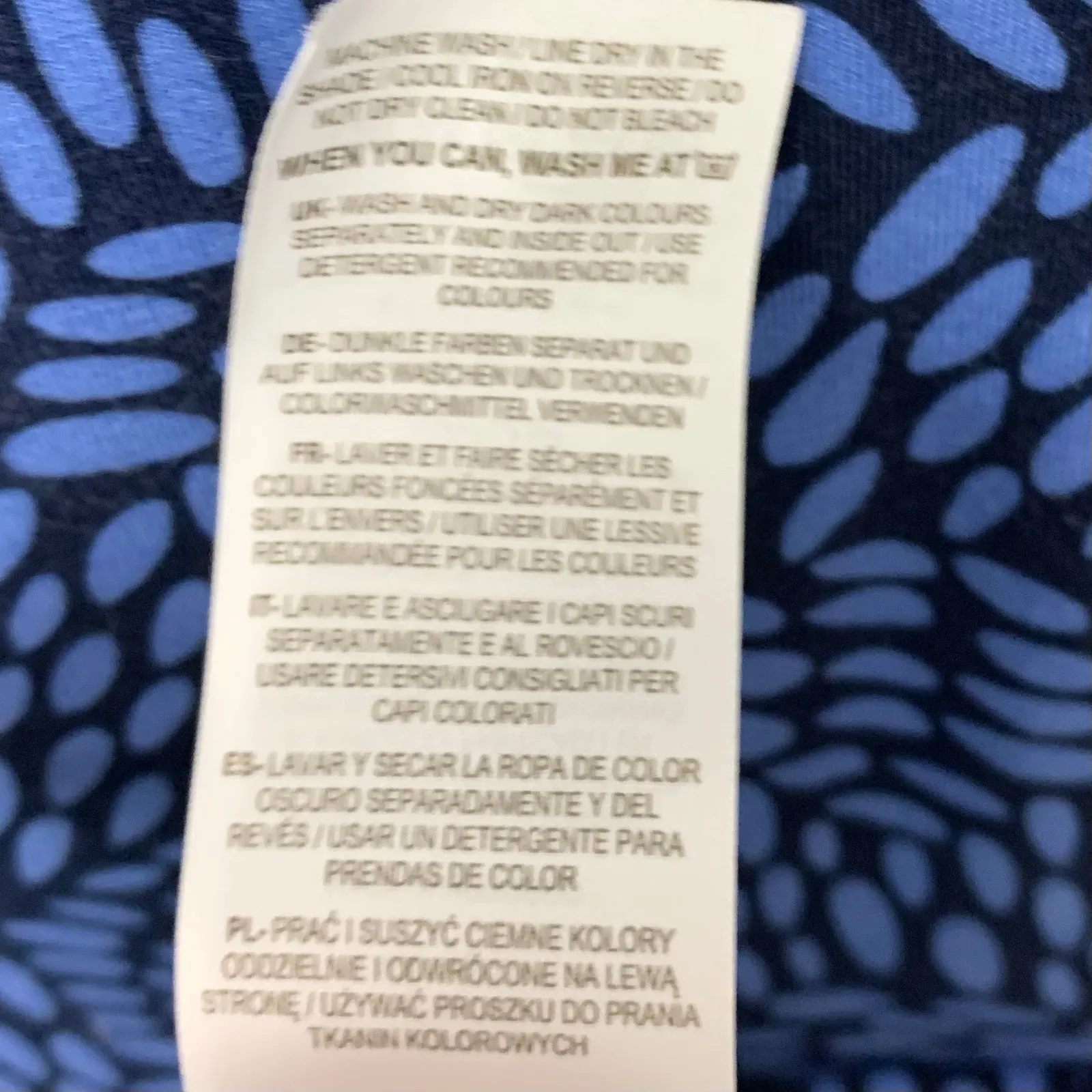 Boden Womens Abigail Jersey Dress Blue Print Long Sleeve Pockets Size 2 Petite - Image 9