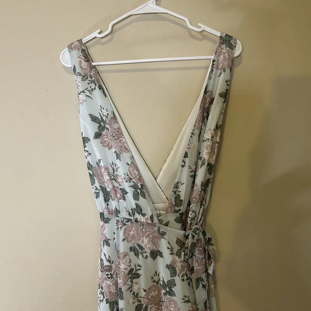 Revolve Lovers and Friends Leah Gown in Sea Foam Flore Size‎ 2 - Image 2