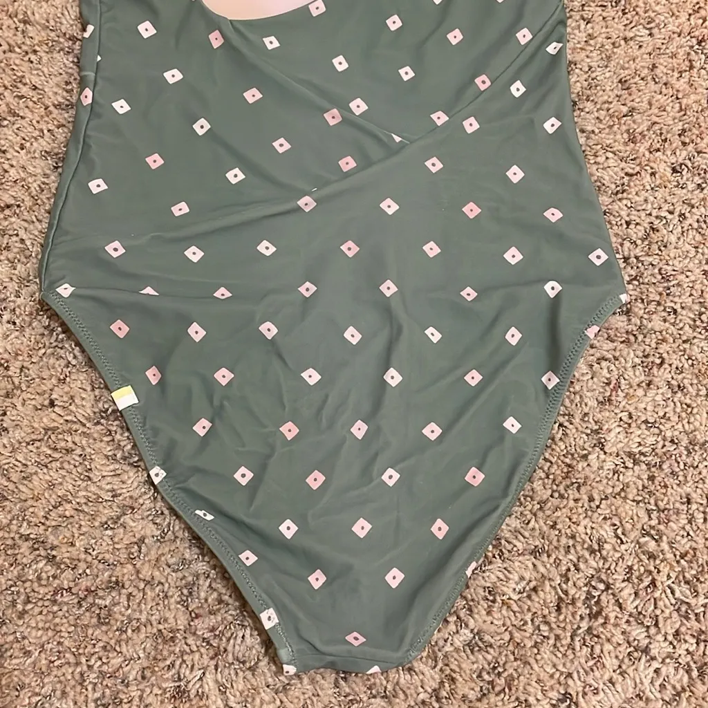 Summersalt Sidestroke One Shoulder One Piece Swimsuit Green Pattern Size 6 - Image 9