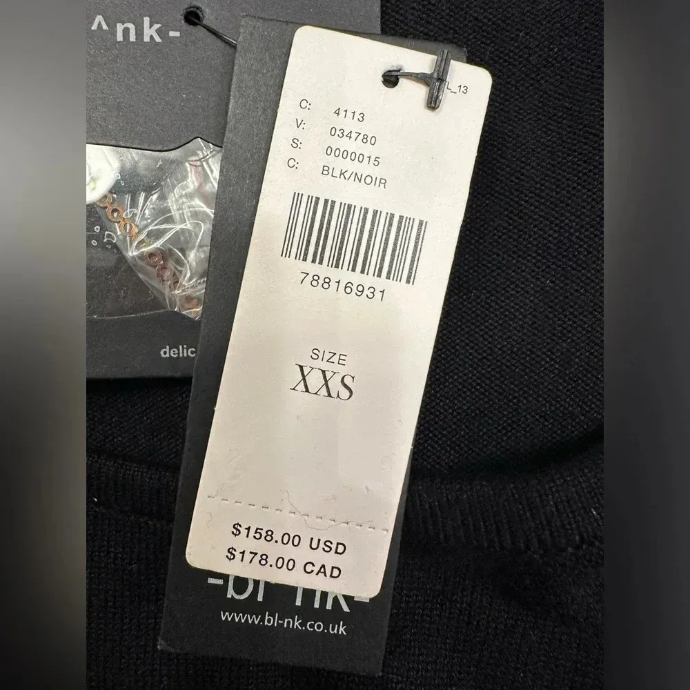 Anthropologie Bl-nk London Gold Sequin Sleeve Sweater Size XXS NWT Flawed Gem - Image 12