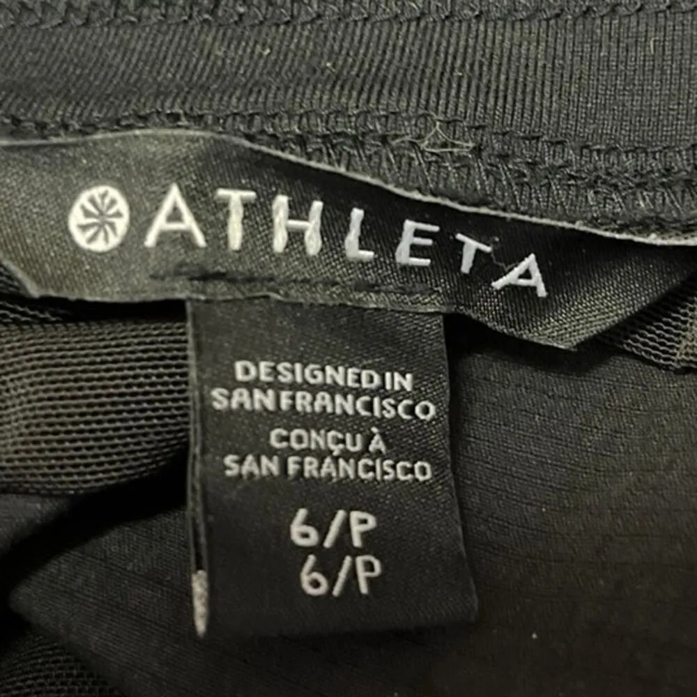 Athleta Women's Black Drawstring Mid Rise Capri Athletic Jogger Pants Size 6 - Image 4