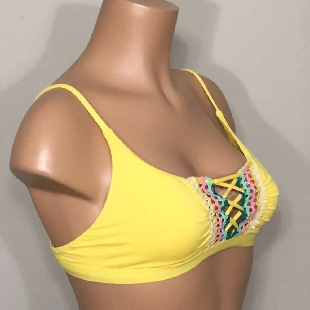 Isabella Rose yellow bikini top. RUNS SMALL. NWT Yellow Size L - Image 2