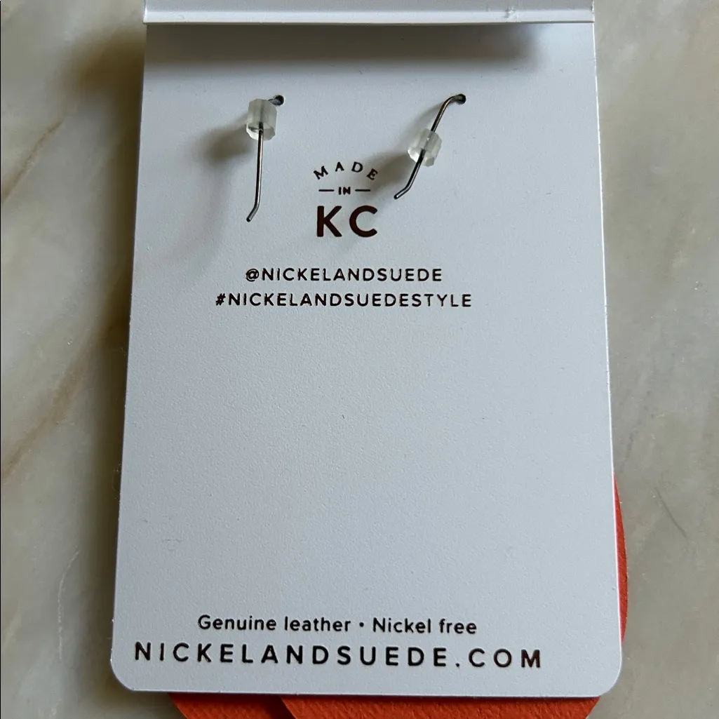 Nickel‎ & Suede Leather Tangerine Teardrops NEW Nickel Free Orange - Image 4