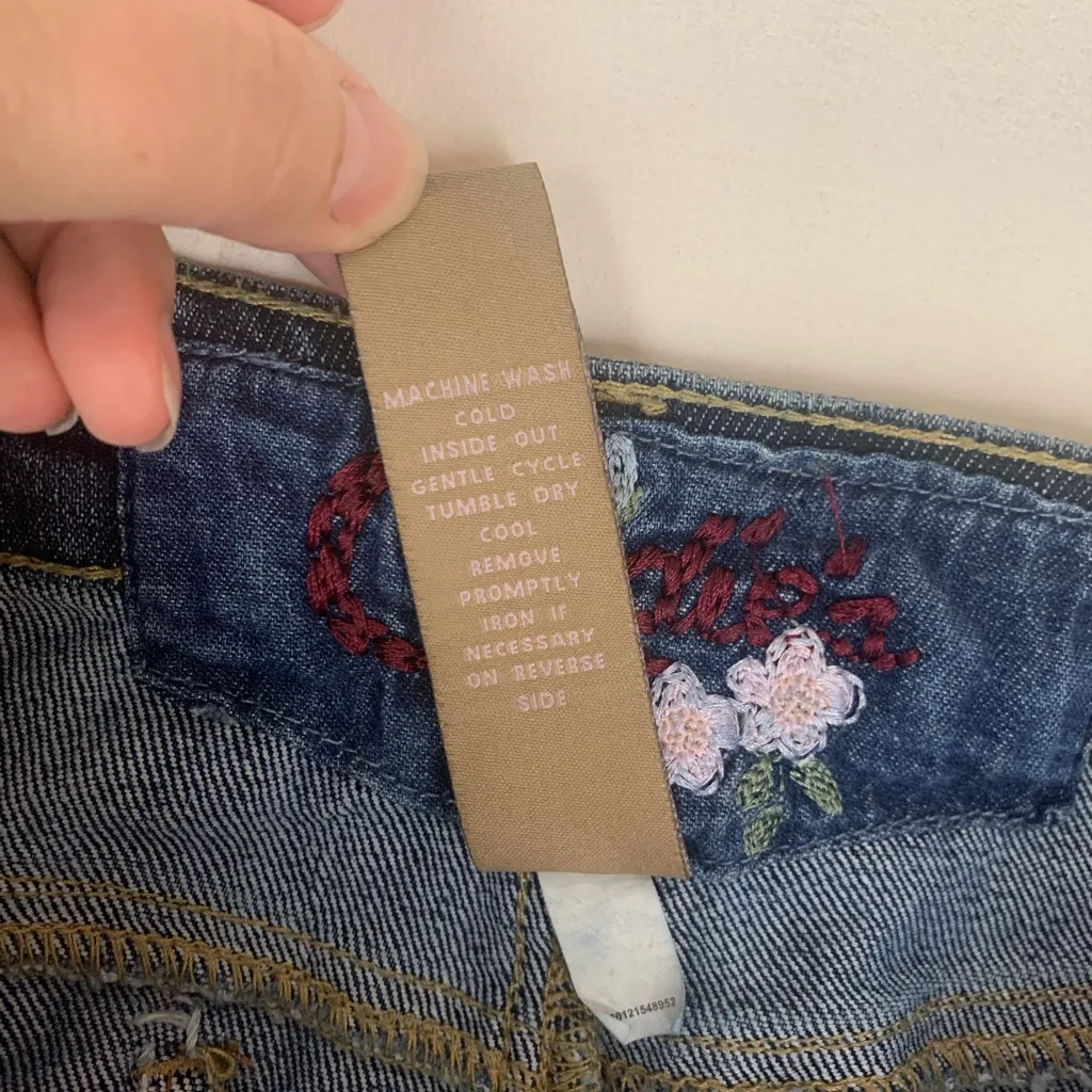 Candie's size 5 30 Asymmetrical Denim White Skirt ruffle cowgirl y2k vintage vib - Image 11