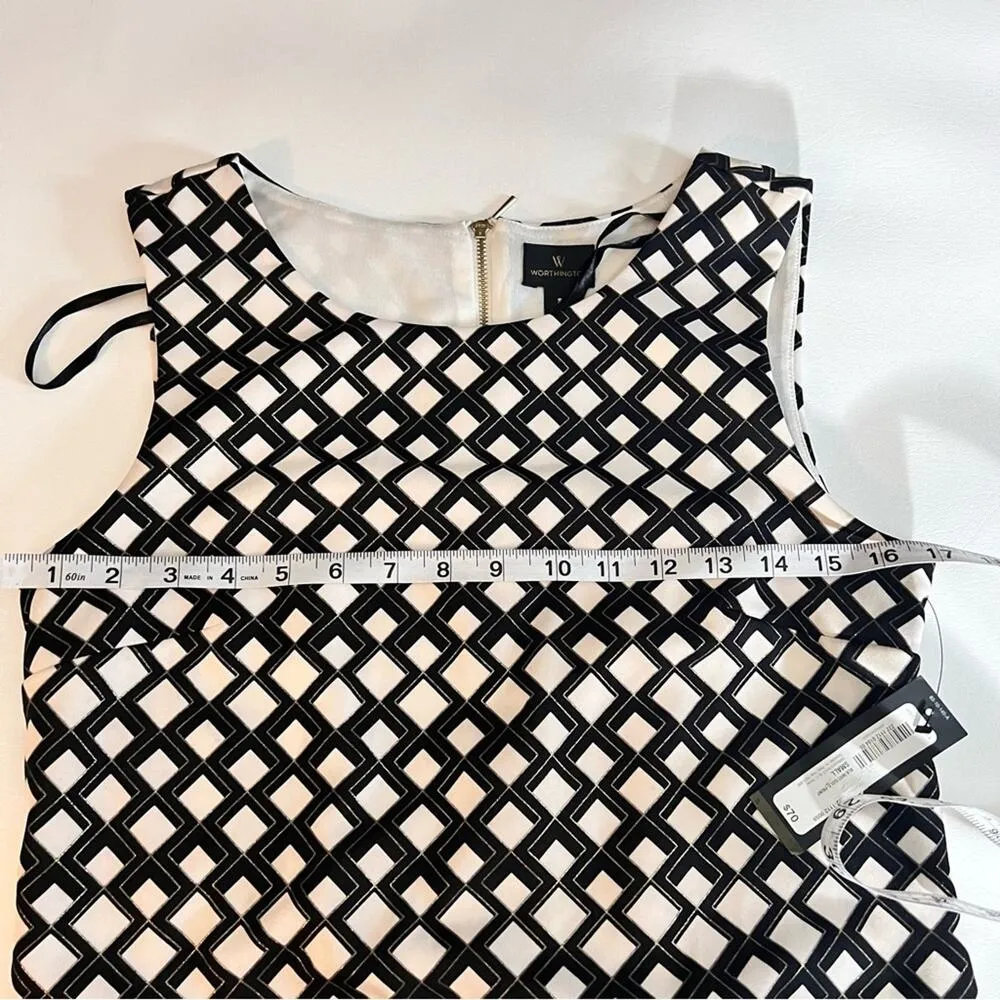 Worthington  Women's Sleeveless Zipper Back Multi-pattern Dress Sz S - Image 3