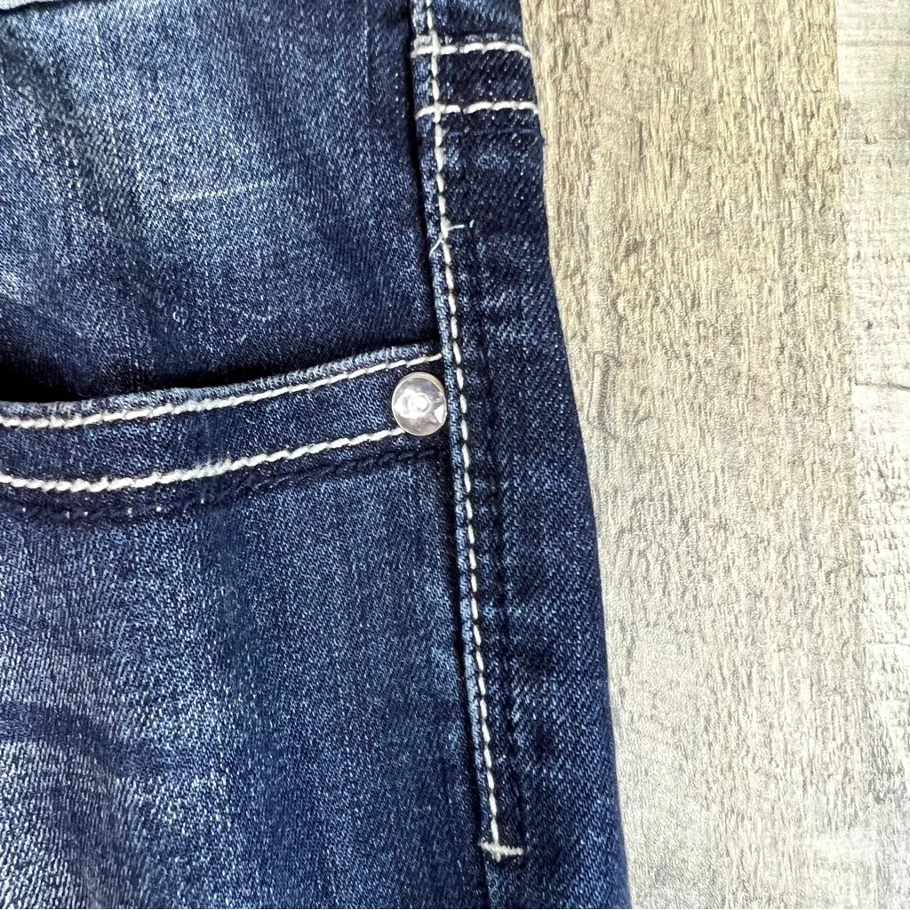 Liuce’s Jeans 7 Crystal Buttons Silver Grommets(some missing) Acid Washe… Blue Size undefined - Image 7