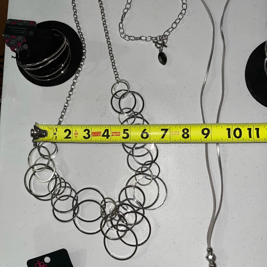 NWT Paparazzi 10 pc Bundle Silver Jewelry Set - Image 3