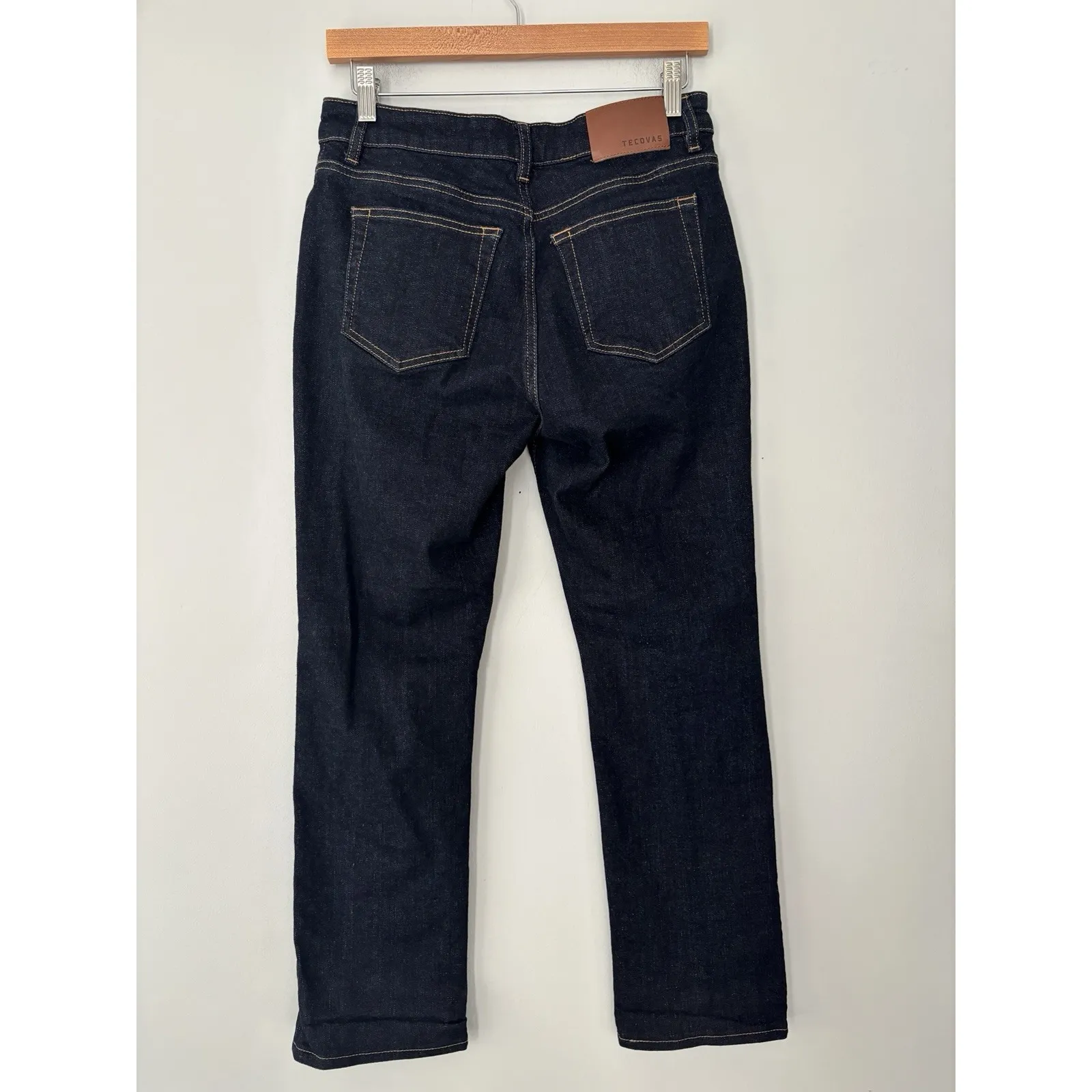 Tecovas Women's High Rise Straight Jeans Dark Blue Wash Cowgirl Western Size‎ 28 - Image 6