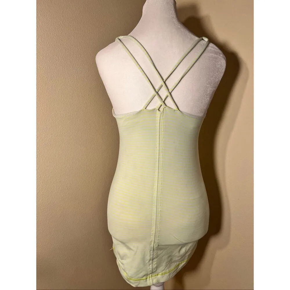 Lululemon Neon Yellow Off White Free To Be Athletic Tank Top Size 6 - Image 8