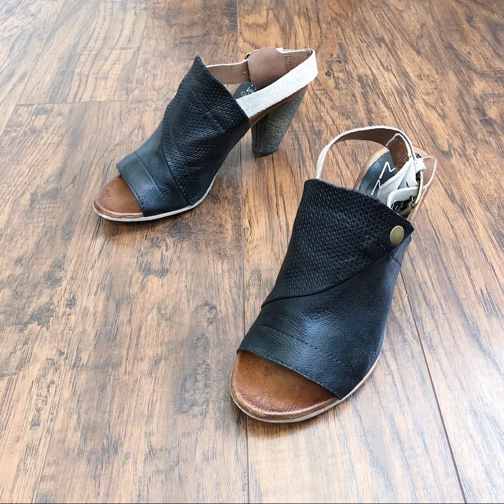 Miz Mooz • Millicent slingback heels sandals open toe leather black silver - Image 12