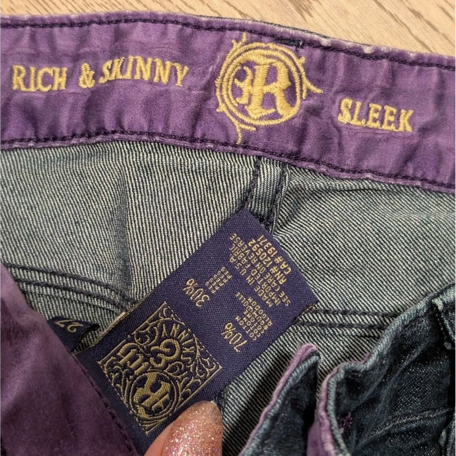 Rich & Skinny Jeans Womens 27 Sleek Crop Crpped Dark Wash Denim Made In USA - Image 3