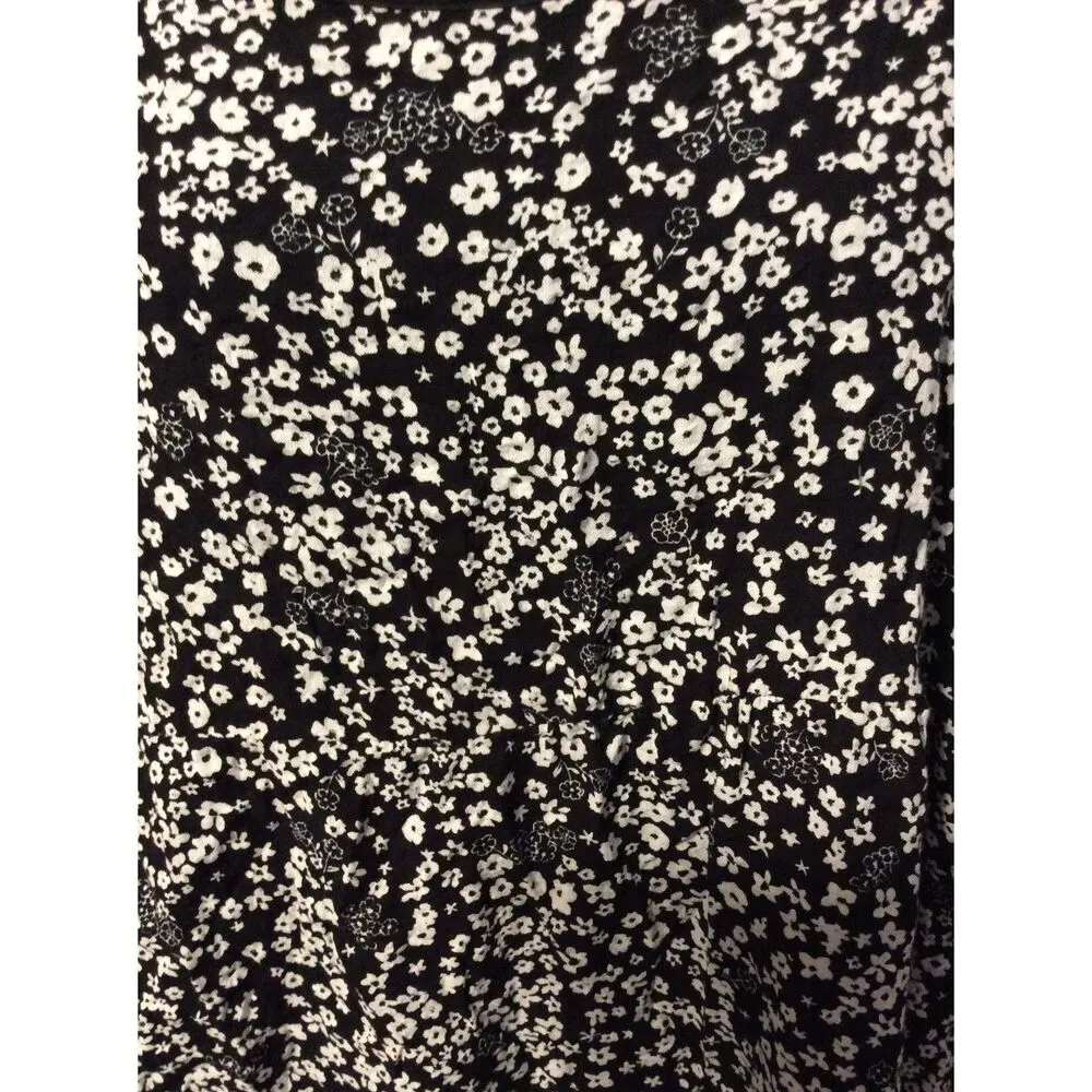 Hippie Rose Large Floral Sun Dress Lined Ruffle Spaghetti Strap SpringBlack - Image 5