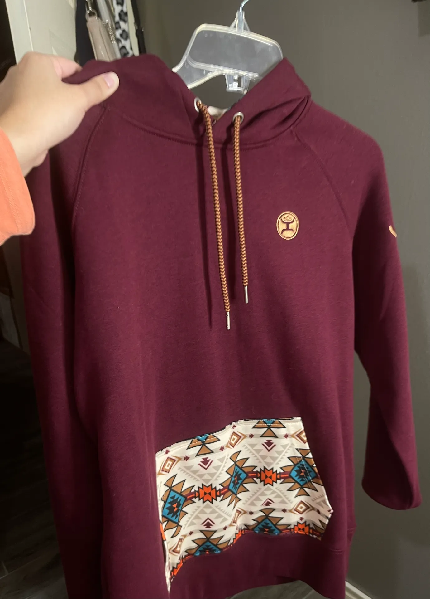 HOOEY Maroon Hoodie Red Size M - Image 2