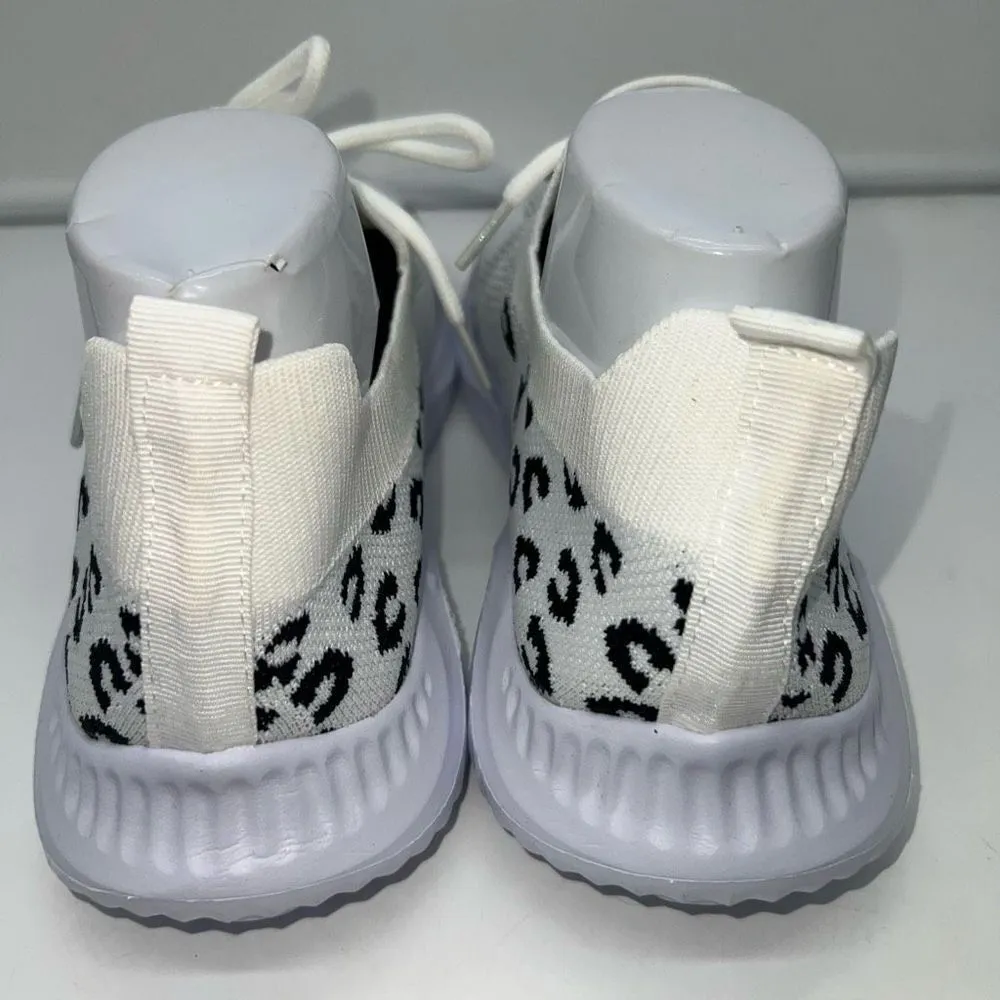 Unbranded White Snow Leopard Spot Knit Sneaker‎ Size 10 - Image 6