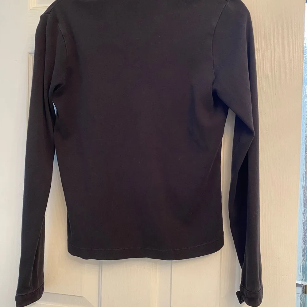 Rafaella Long Sleeve  Collared  Pullover Blouse Black sz s - Image 4