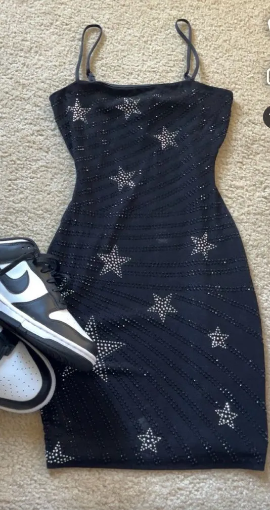 Windsor Windsor Black Starry Mini Hoco Dress | Sz: S | Color: Black Windsor Windsor Black Starry Mini Hoco Dress | Sz: S | Color: Black