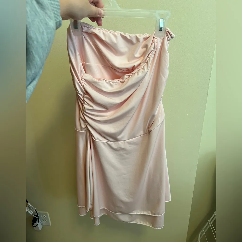 Light Pink strapless mini dress from Allurite - Image 4