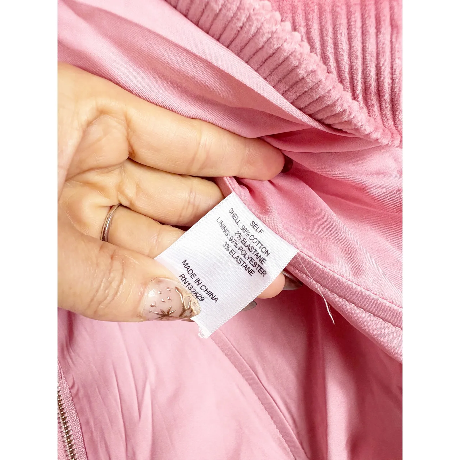 Revolve LPA Pink Corduroy Zip Bustier Top Large Puff Sleeve Barbie Cottagecore - Image 7