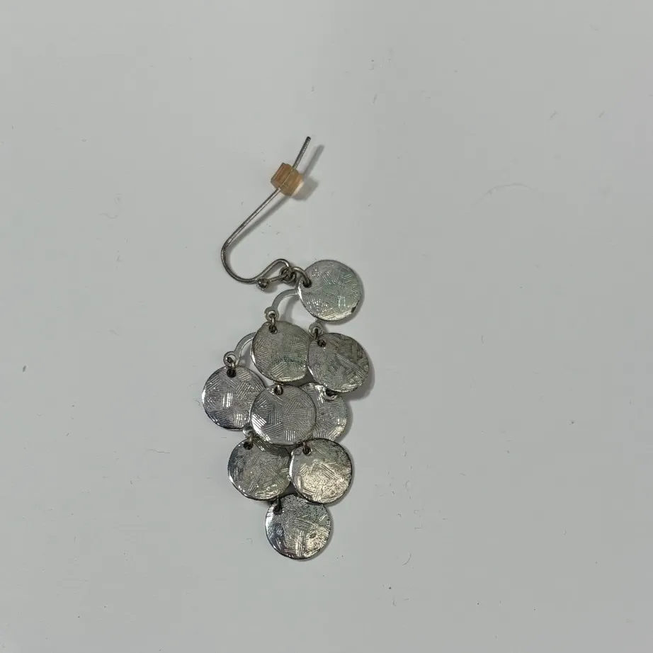 White House Black Market Layered Disc Bib Necklace Earrings Set silver gold tone - Image 4