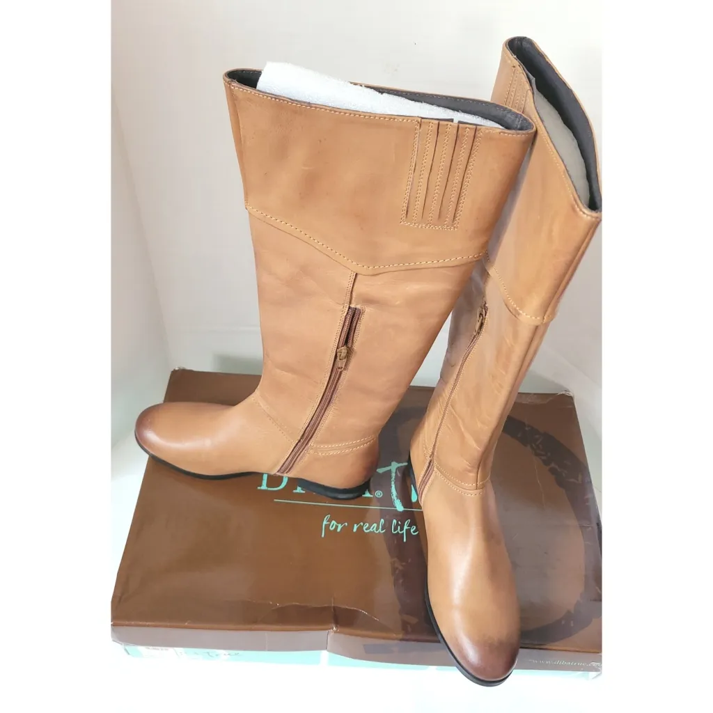 New! DIBA TRUE Women's Poppy Seed Tall Boots Riding Boots Knee High Tan Size 8.5 - Image 6
