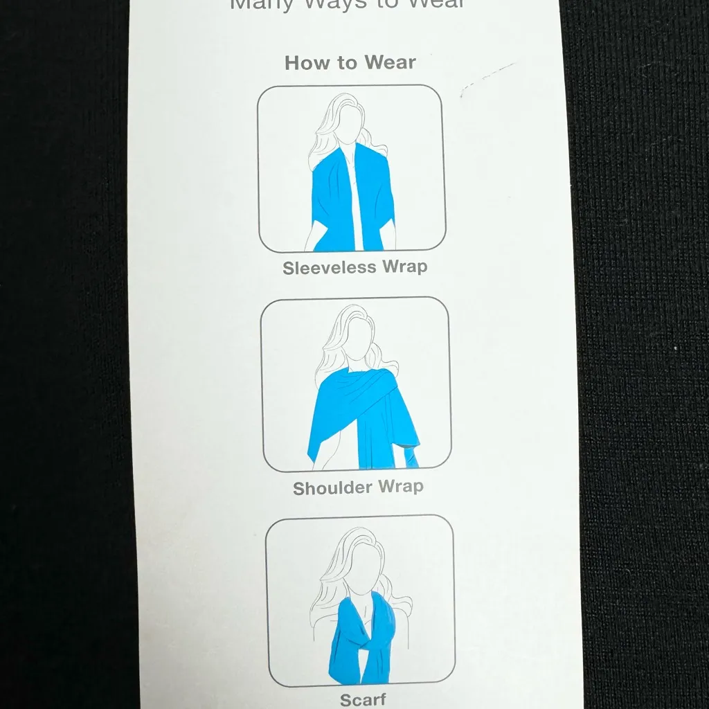 Time and True Womens Boho Classic Multi Wear Scarf Wrap Shawl ONE SIZE Black NWT - Image 3