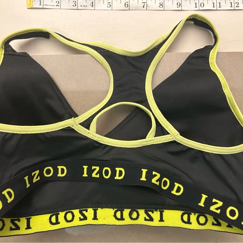 Bra IZOD Black Sports Bra with Yellow Accents-great shape! - Image 5