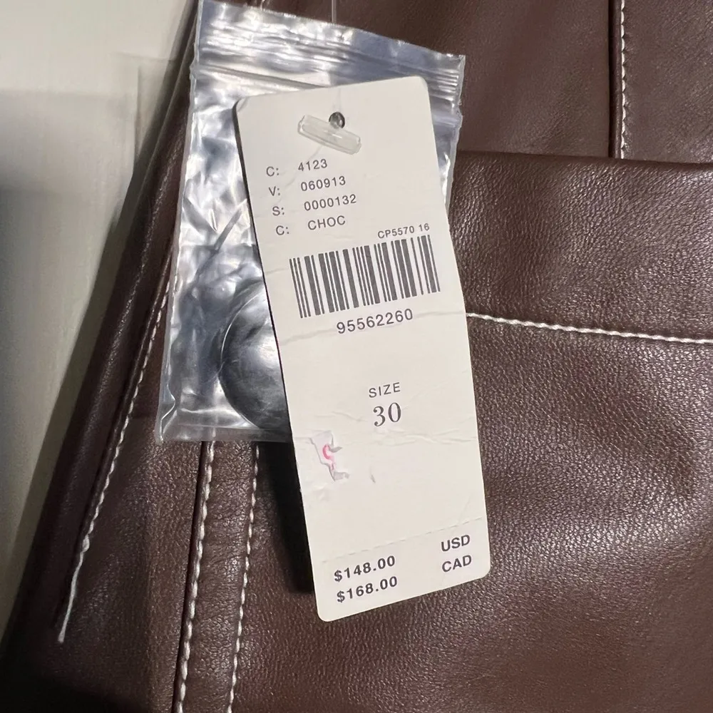 Colette Cropped Wide-Leg Pants by Maeve: Faux-Leather Top-Stitch size 30 - Image 7