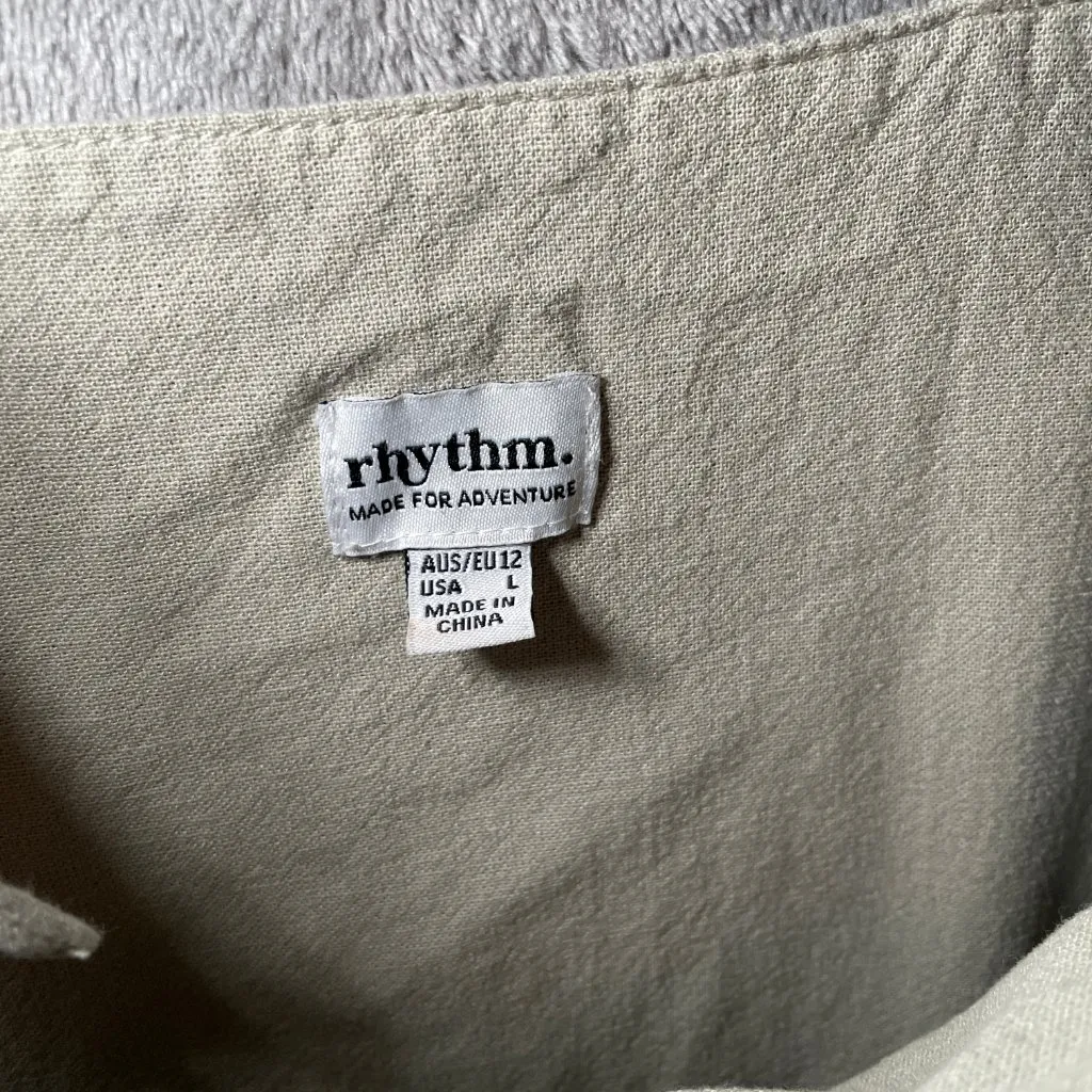 Rhythm Verona Jumpsuit Women Size Large Wide Leg Loose Fit Summer Green - Image 3