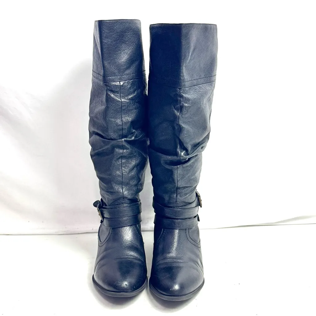 Steve Madden Casstro Black Leather Slouchy Boots Size 7.5 - Image 4