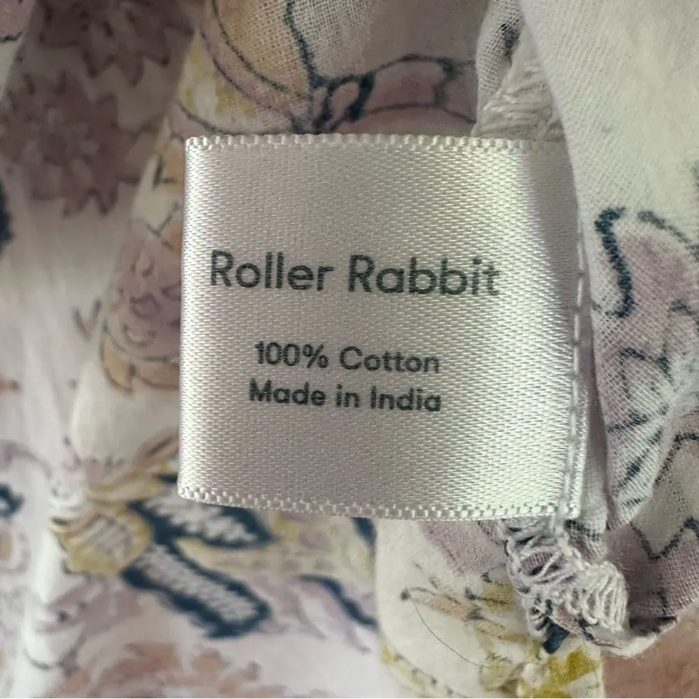 Roller Rabbit Tunic 3/4 Sleeve Shirt Cotton Paisley Women’s XS White Pastel - Image 7
