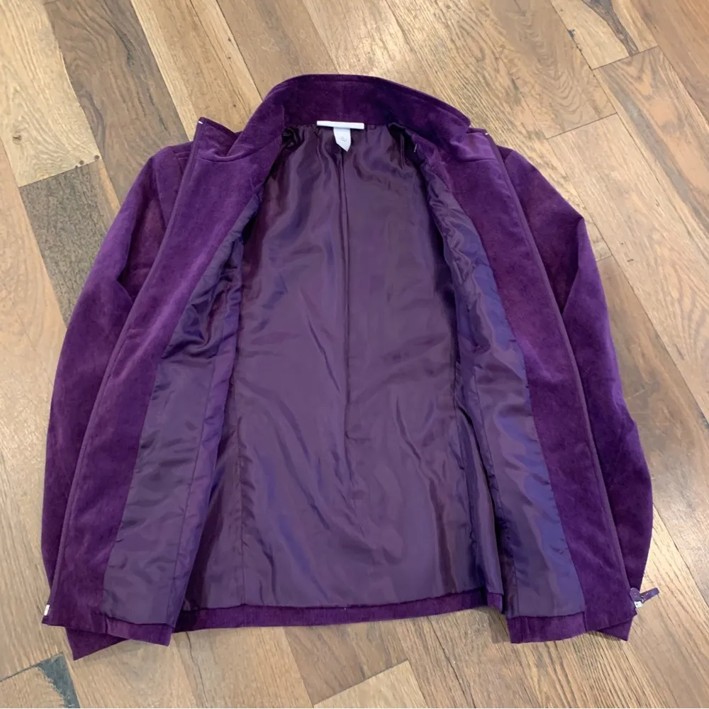 Dressbarn Womens Purple Zip Front Jacket Size Small - Image 6