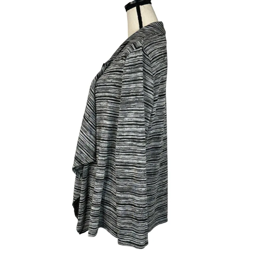 AB Studio X-Large Cardigan Jacket 1-Button Striped Long Sleeve Stretch Draped - Image 5