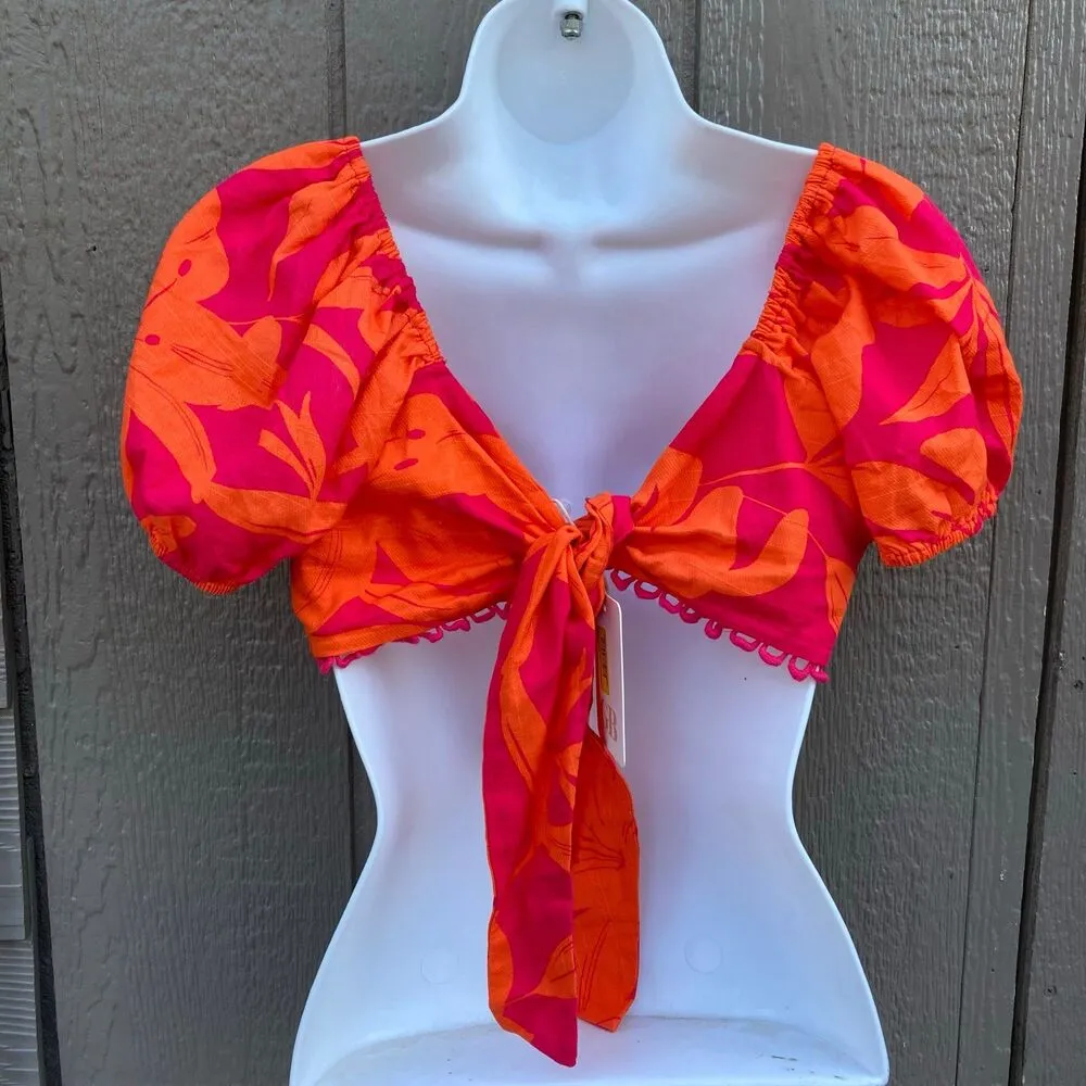 New gianni bini ruby org top women’s size small. Orange and pink summer - Image 2