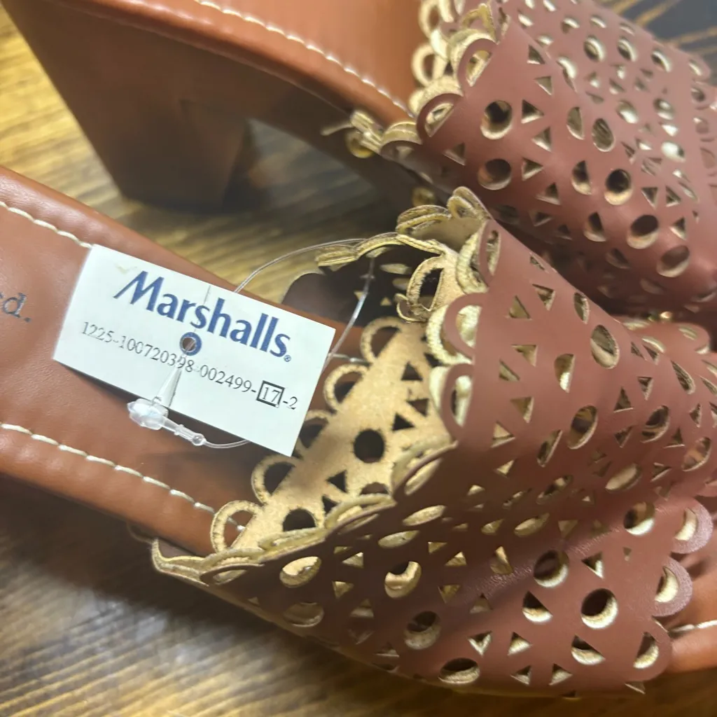 Indigo Rd Brown Wooden Platform Heels Size 6 - Image 5