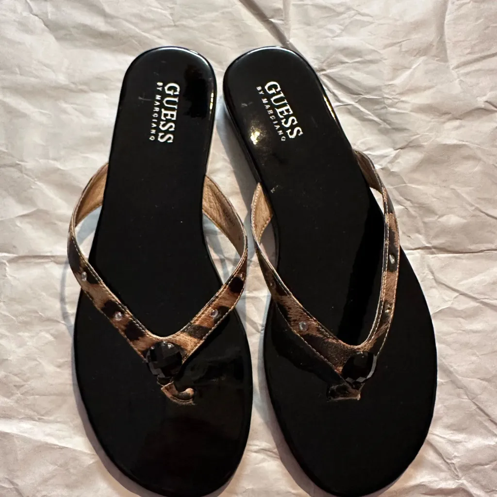 Guess Leopard Print and Black Women's Sandals - Image 7