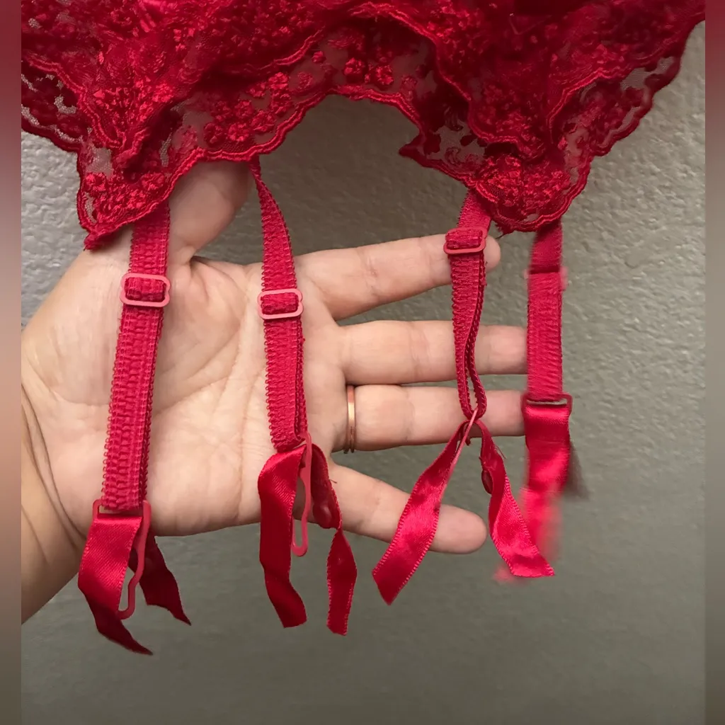 Victoria's Secret Scarlet Lace Bustier 100% Silk 34B - Image 8