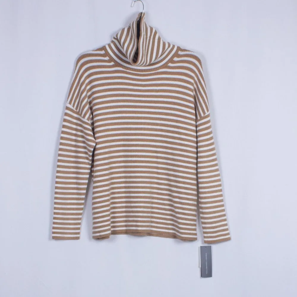 NWT FRENCH CONNECTION Stripe Micro Ribbed Turtleneck Sweater Size XS - Image 3