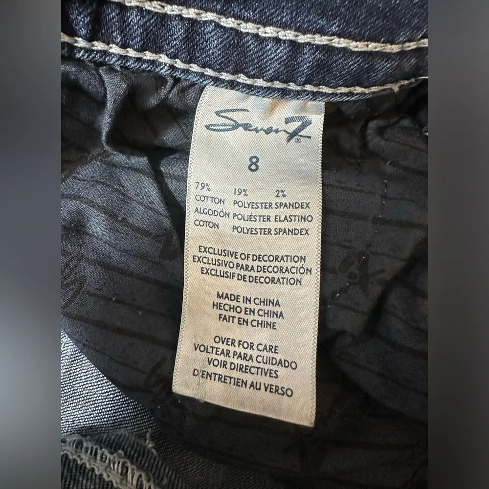 Seven For All Mankind Jeans Womens 8 Dark Wash Straight Leg Y2K High Rise - Image 4