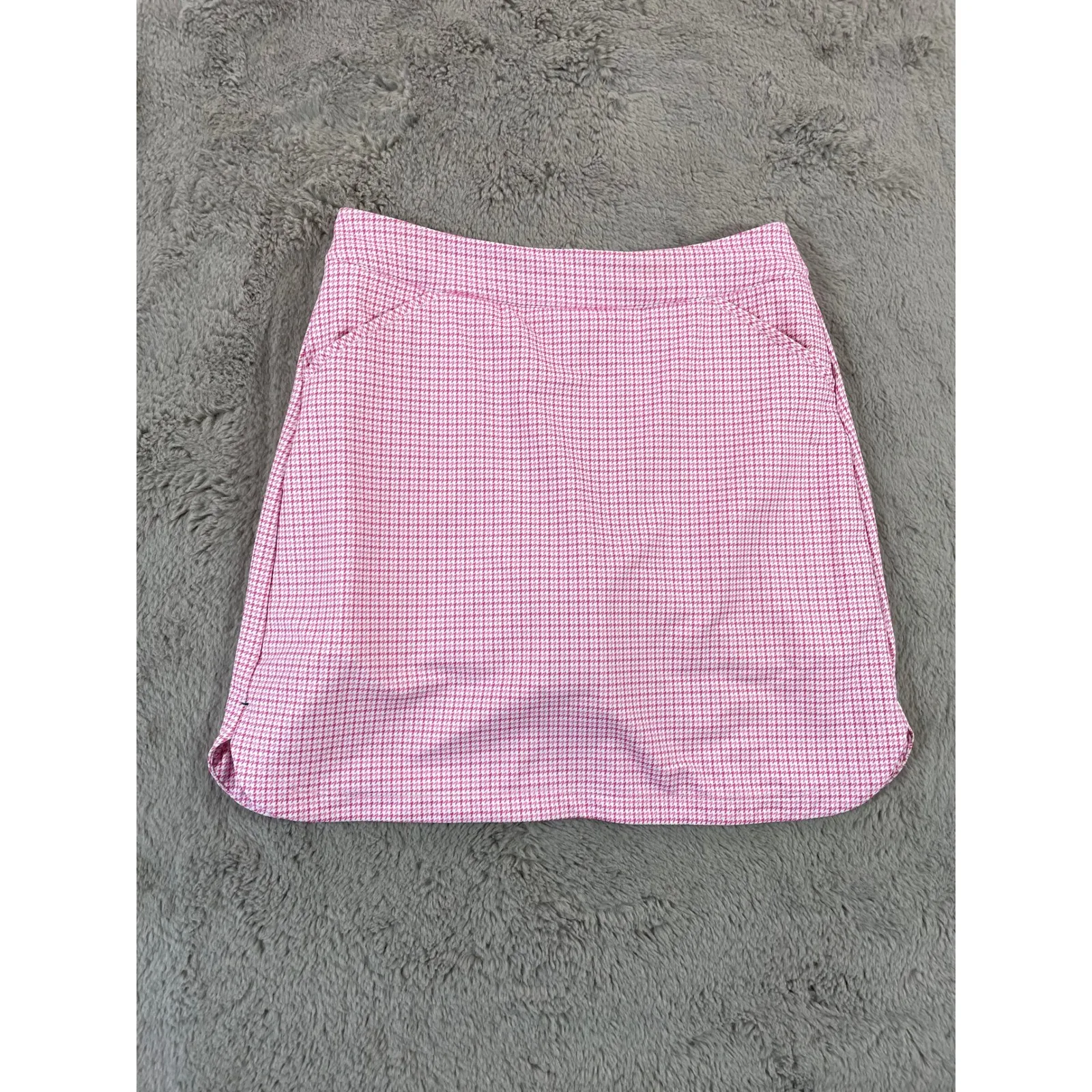 Peter Millar Activewear Women's Pink Houndstooth Golf Hiking Skort Size Large - Image 3