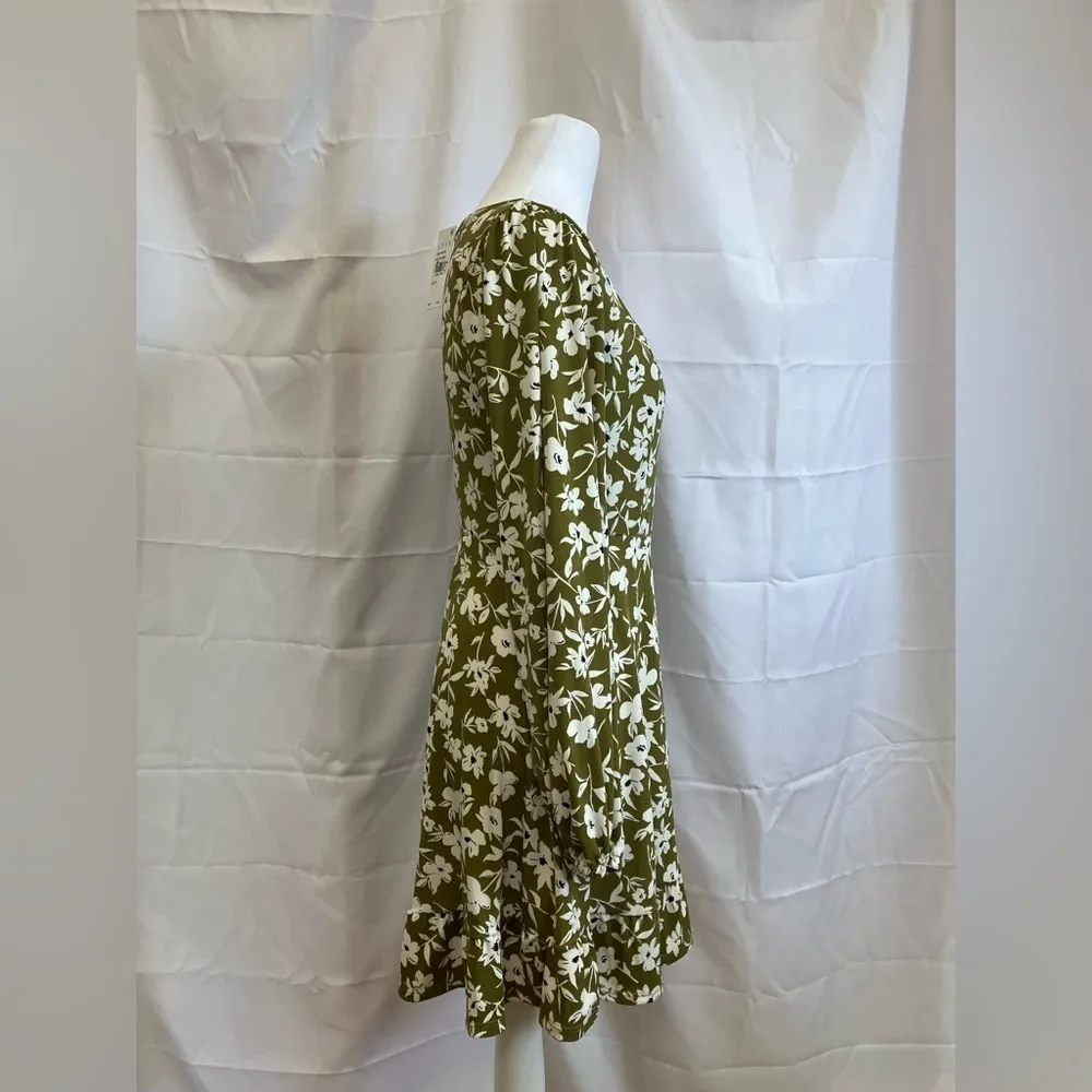 Lush Green Long Sleeve Sundress for Wedding Guest - Image 7