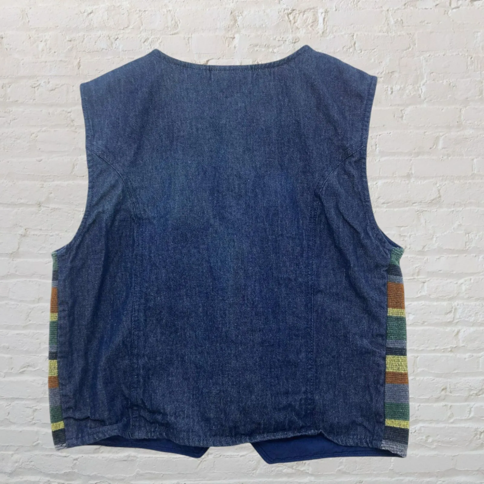 Susan Bristol Vintage Tapestry Vest M/L 90s Multi Stripe - Image 3